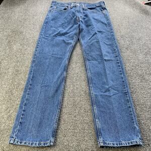 Levi’s 505 Jeans Mens 34x32 Regular Fit Straight Leg Blue Denim Cotton Med Wash